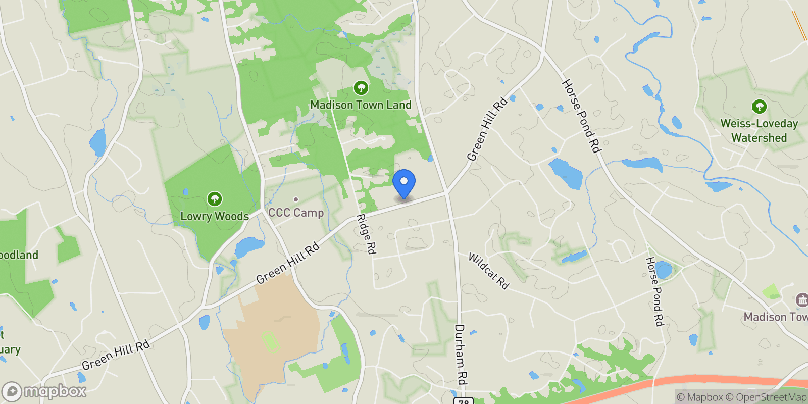 Map showing 461 Green Hill Road, Killingworth, Connecticut, United States.