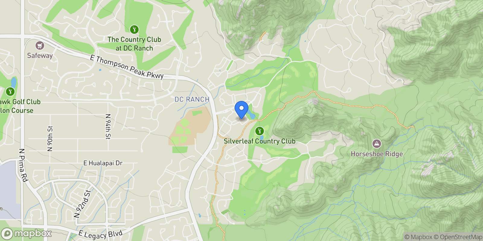 Map showing 19947 N 102ND Place, Scottsdale, Arizona, United States.