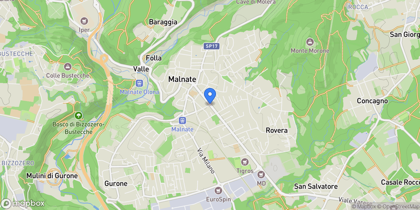 Map showing 21046 Malnate, VA, Italy, Malnate, Lombardy, Italy.