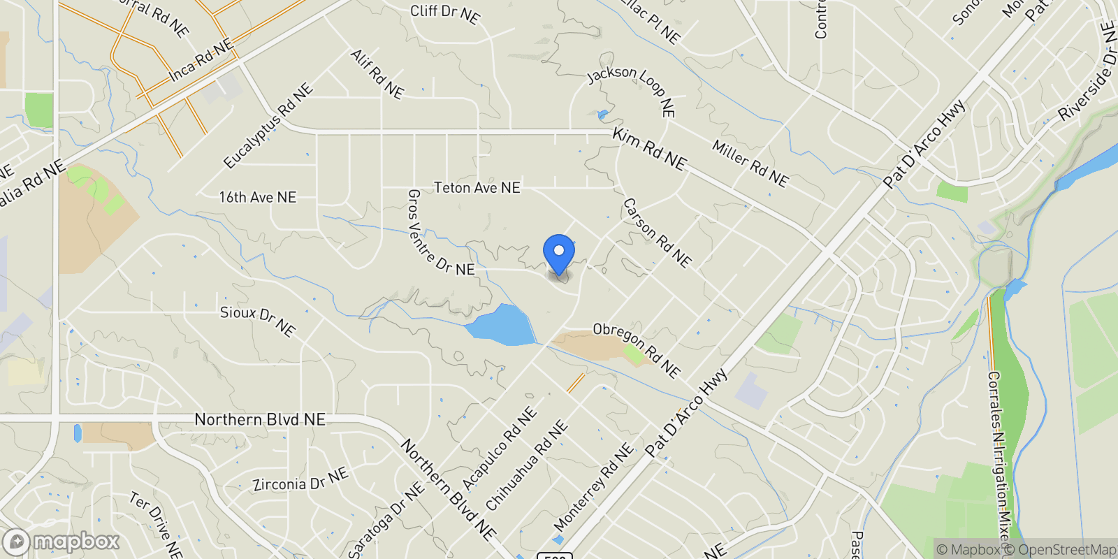 Map showing 1420 Gros Ventre Drive NE, Rio Rancho, NM 87144, Rio Rancho, New Mexico, United States.