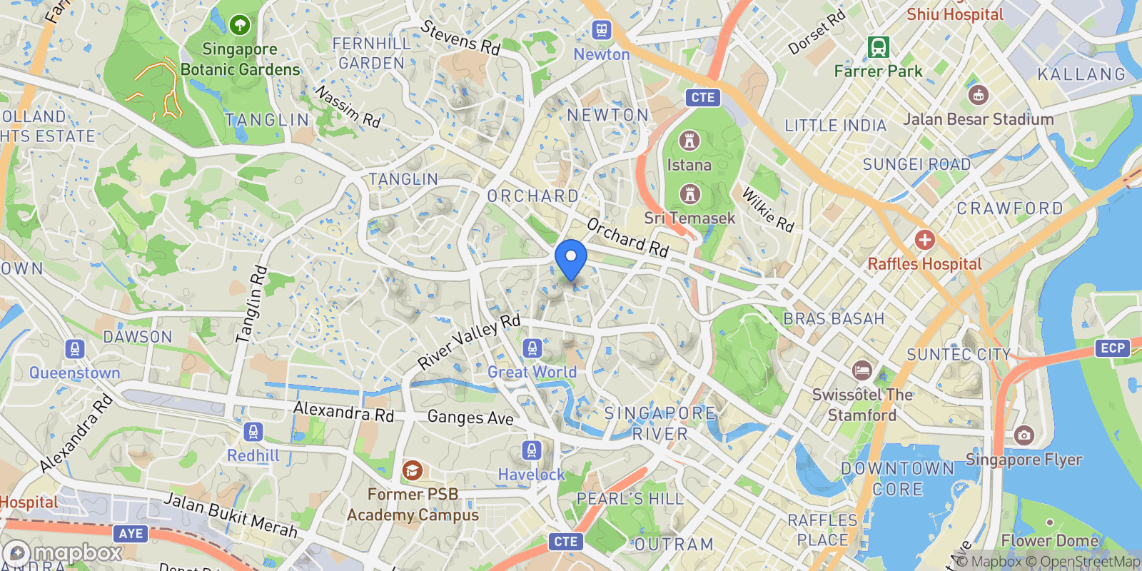 Map showing Singapore, Singapore.