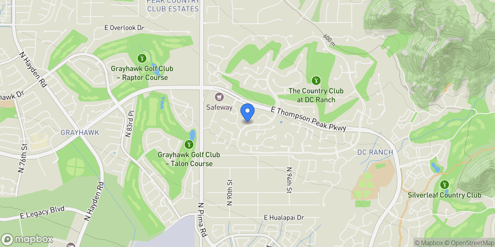 Map showing 20801 N 90TH Place, Scottsdale, Arizona, United States.