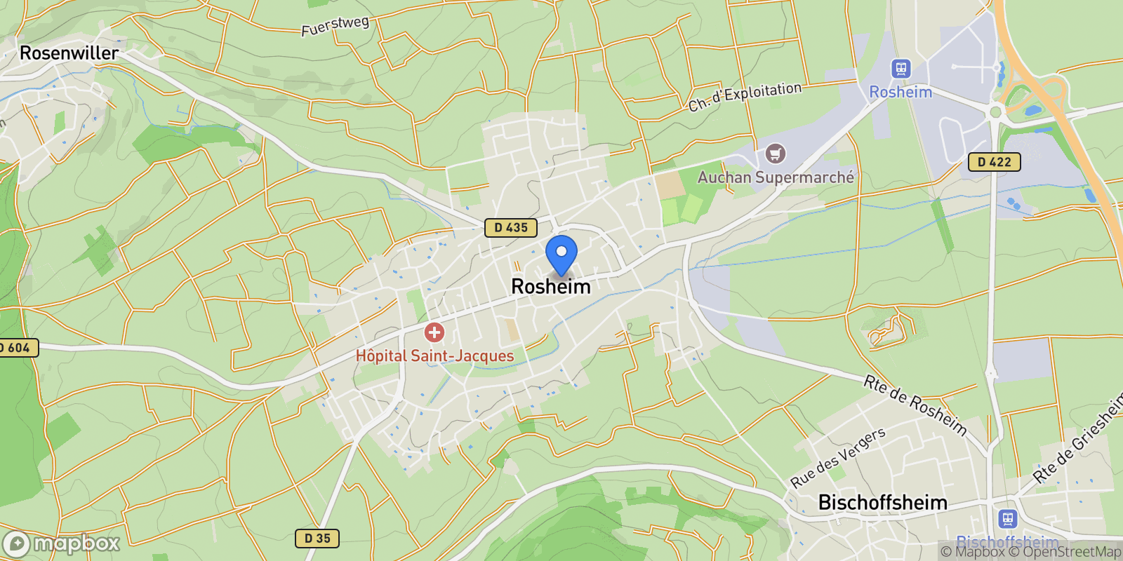 Map showing Rosheim, Rosheim, Rosheim, Grand Est, France.