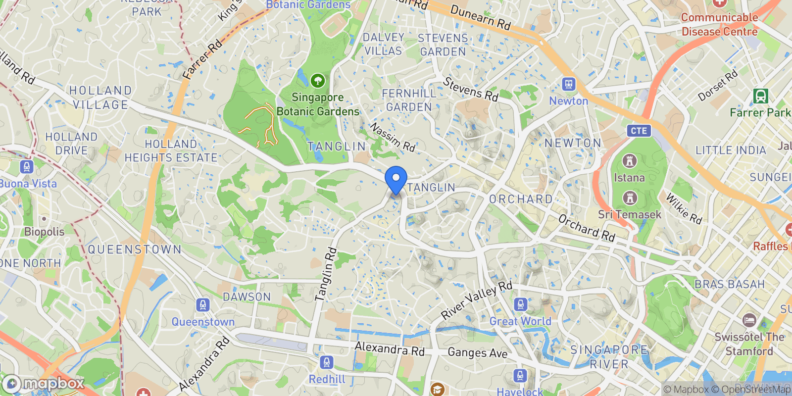Map showing Singapore, Singapore.