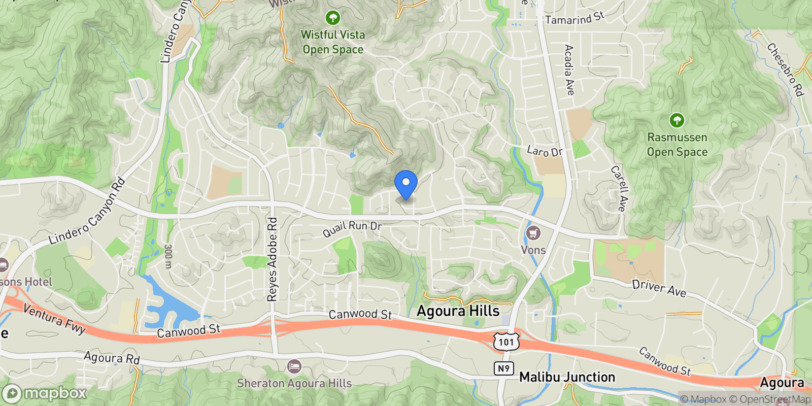 Map showing 29665 Meadowmist, Agoura Hills, CA 91301, Agoura Hills, California, United States.