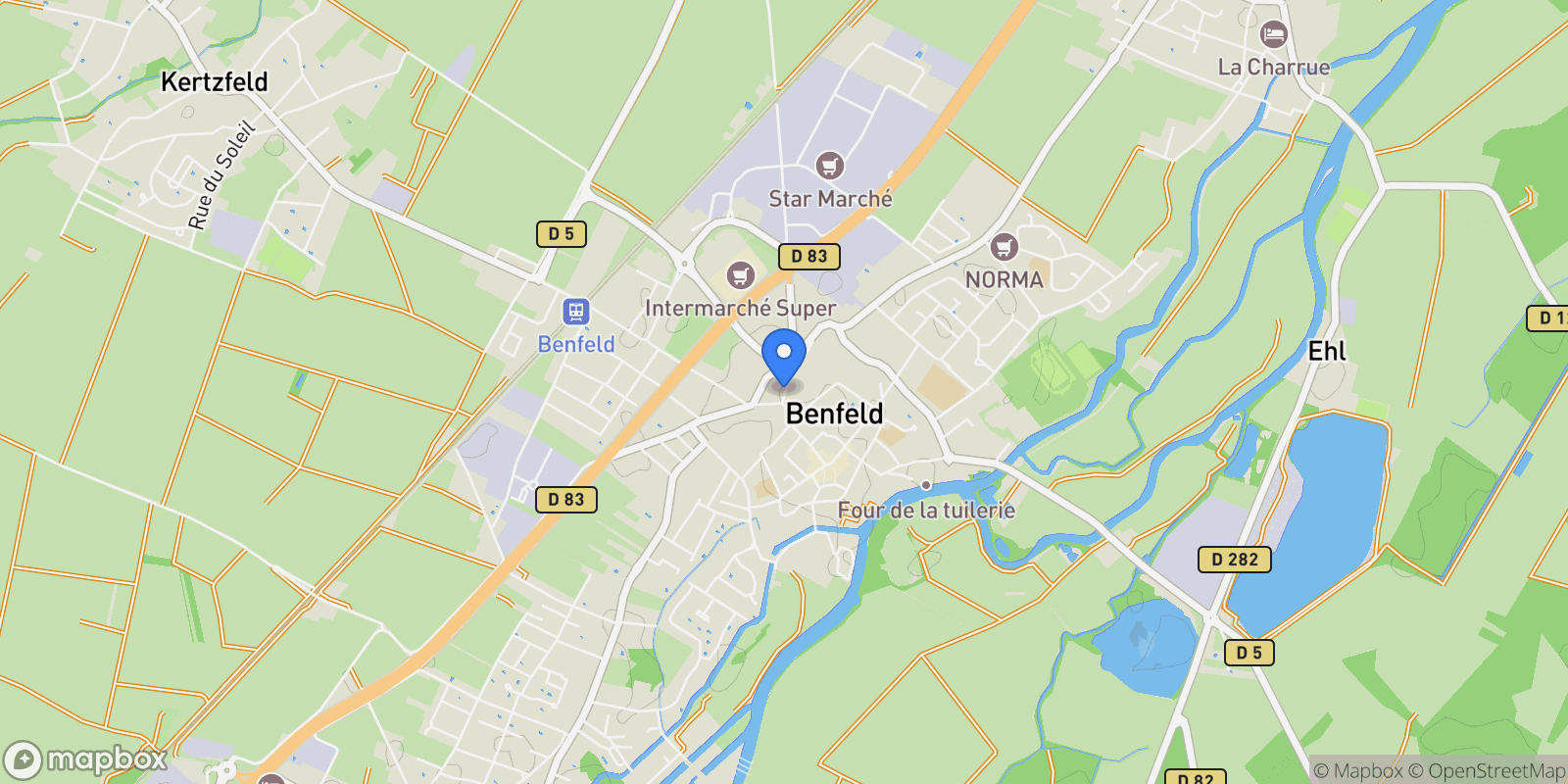 Map showing Benfeld, Benfeld, Benfeld, Grand Est, France.