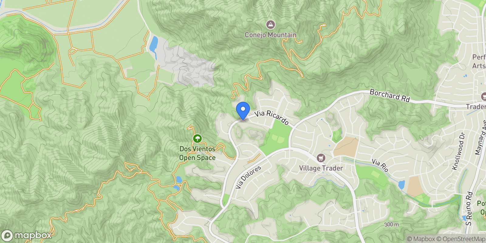 Map showing 106 Via Ricardo, Newbury Park, CA 91320, Thousand Oaks, California, United States.