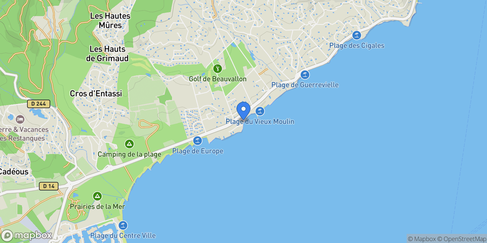 Map showing Chem. des Embruns, 83310 Grimaud, France, Grimaud, Provence-Alpes-Côte d'Azur, France.