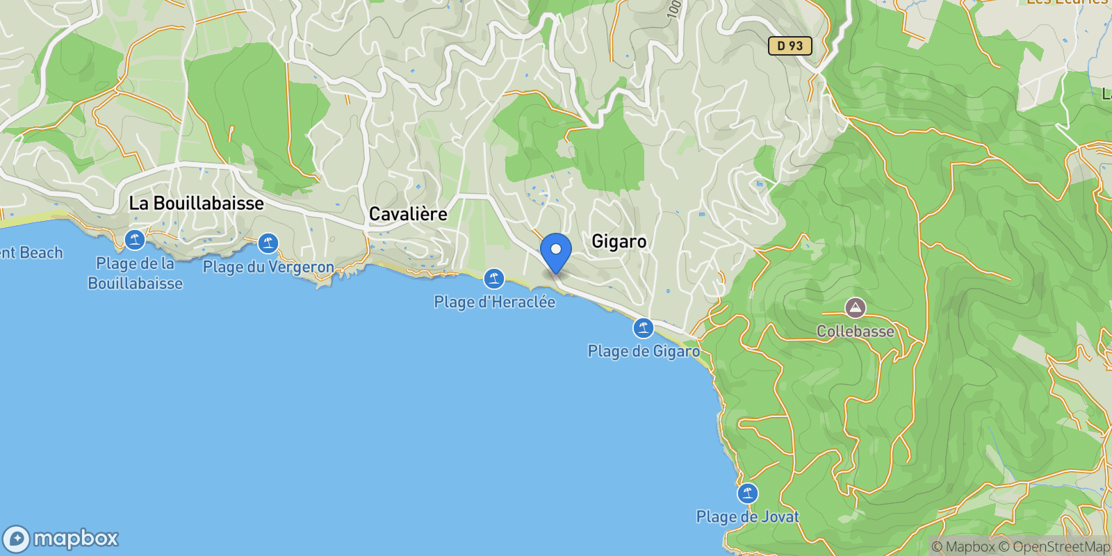 Map showing Bd de Gigaro, 83420 La Croix-Valmer, France, La Croix-Valmer, Provence-Alpes-Côte d'Azur, France.