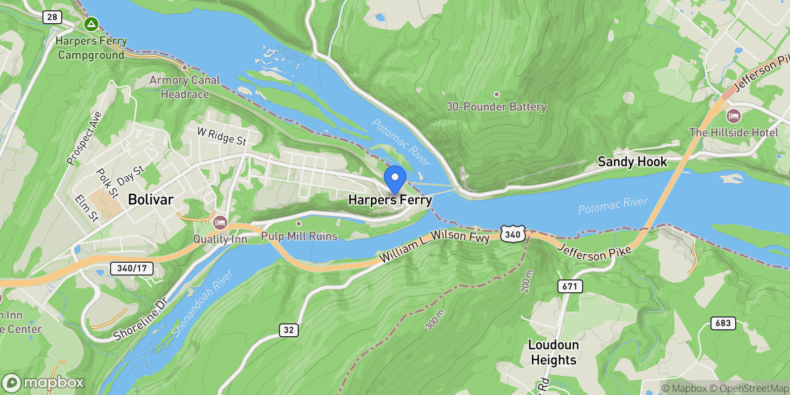 Map showing 167 Public Way , Harpers Ferry, WV 25425, Harpers Ferry, West Virginia, United States.