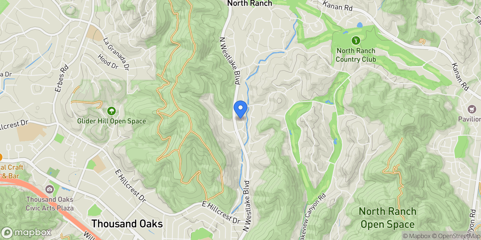 Map showing 4043 Cresthaven Drive, Westlake Village, CA 91362, Thousand Oaks, California, United States.