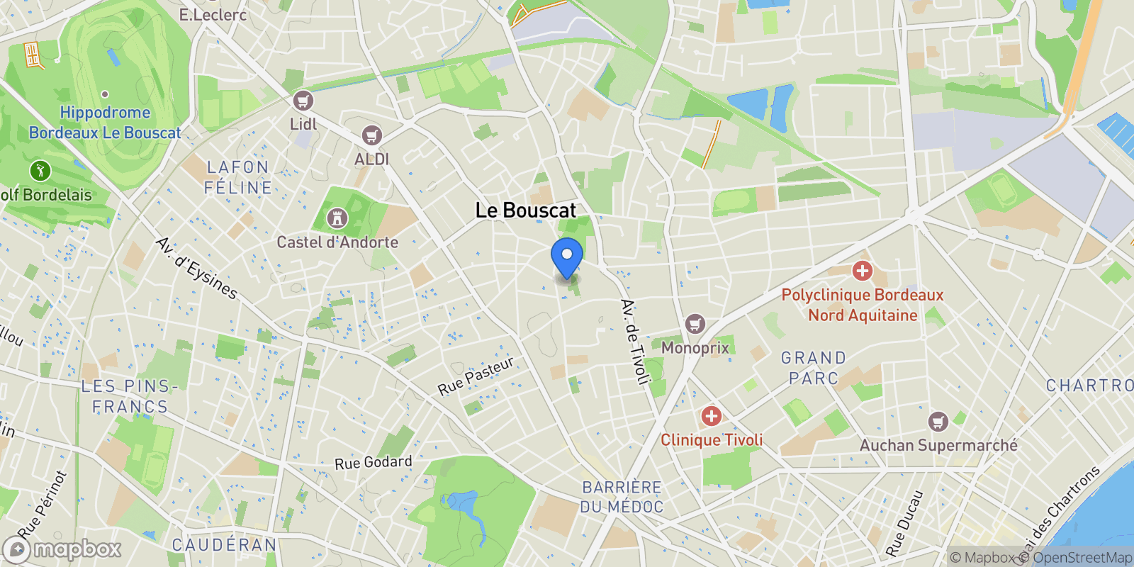 Map showing Le Bouscat, Le Bouscat, Le Bouscat, Nouvelle-Aquitaine, France.