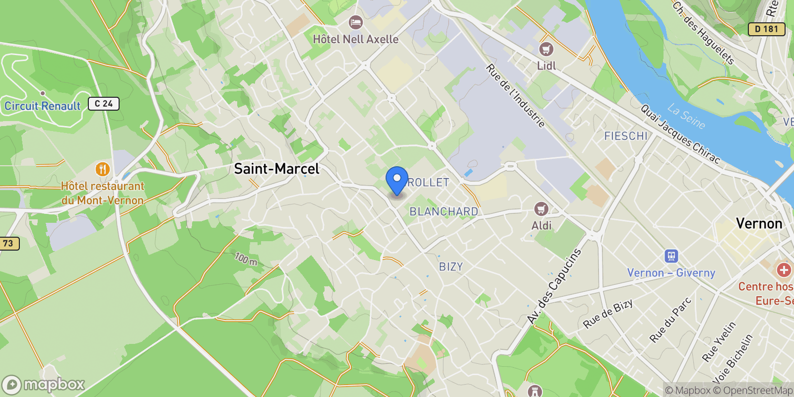 Map showing Saint-Marcel, Saint-Marcel, Saint-Marcel, Normandy, France.