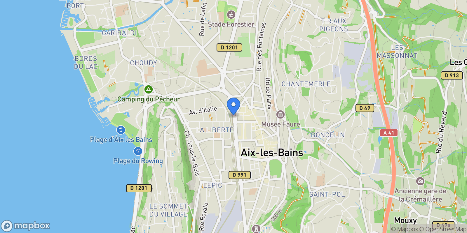 Map showing Aix-les-Bains, Aix-les-Bains, Aix-les-Bains, Auvergne-Rhône-Alpes, France.