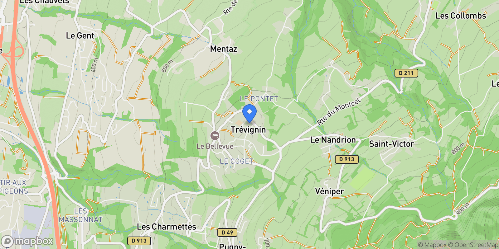 Map showing Trévignin, Trévignin, Trévignin, Auvergne-Rhône-Alpes, France.