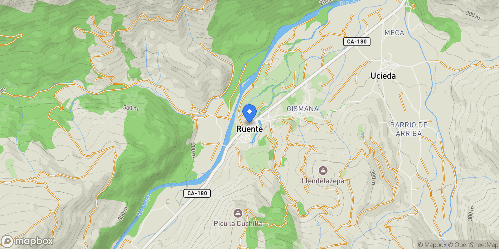 Map showing 39513 Ruente, Cantabria, Spain, Ruente, Cantabria, Spain.