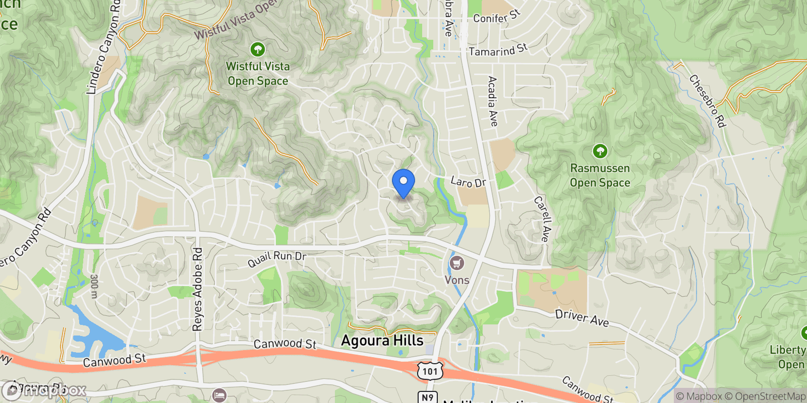 Map showing 29340 Castlehill Drive, Agoura Hills, CA 91301, Agoura Hills, California, United States.