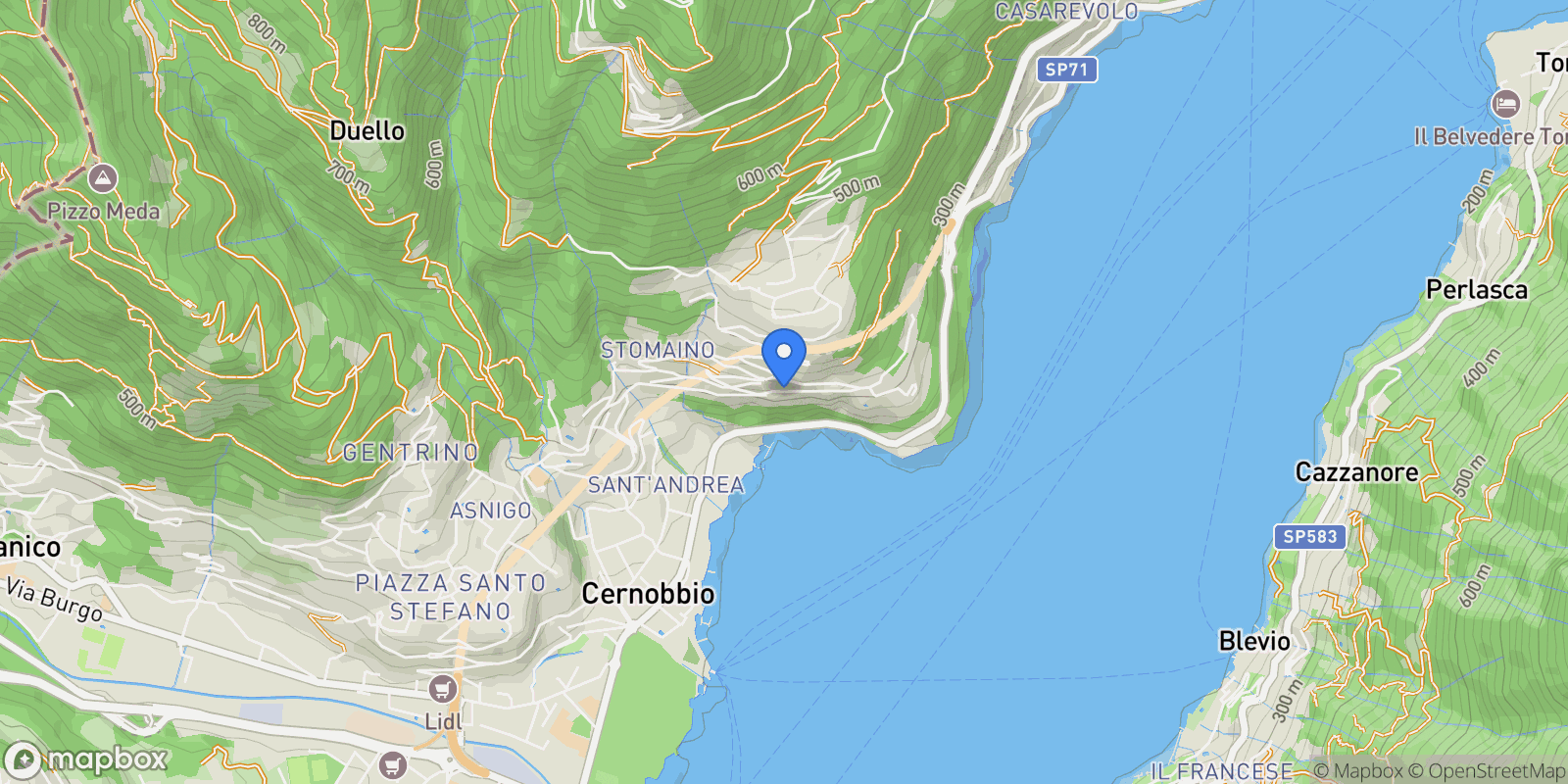 Map showing Via Privata Vismara, 4, Cernobbio, Lombardy, Italy.