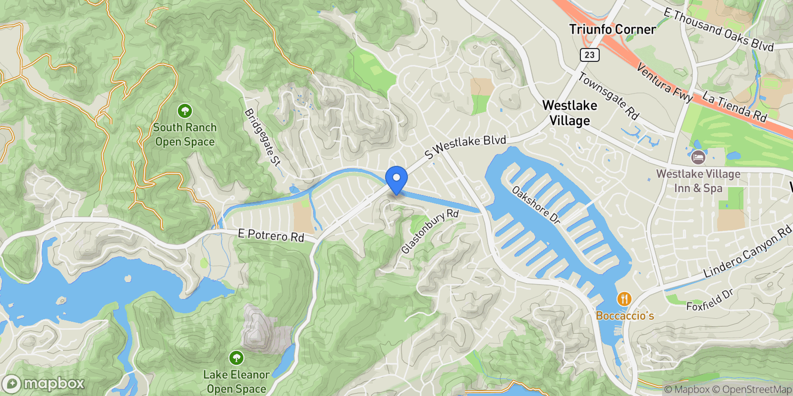 Map showing 2039 Channelford Road, Westlake Village, CA 91361, Thousand Oaks, California, United States.