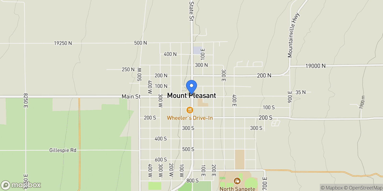 Map showing 6890 E 17250 N, Mount Pleasant, Utah, United States.