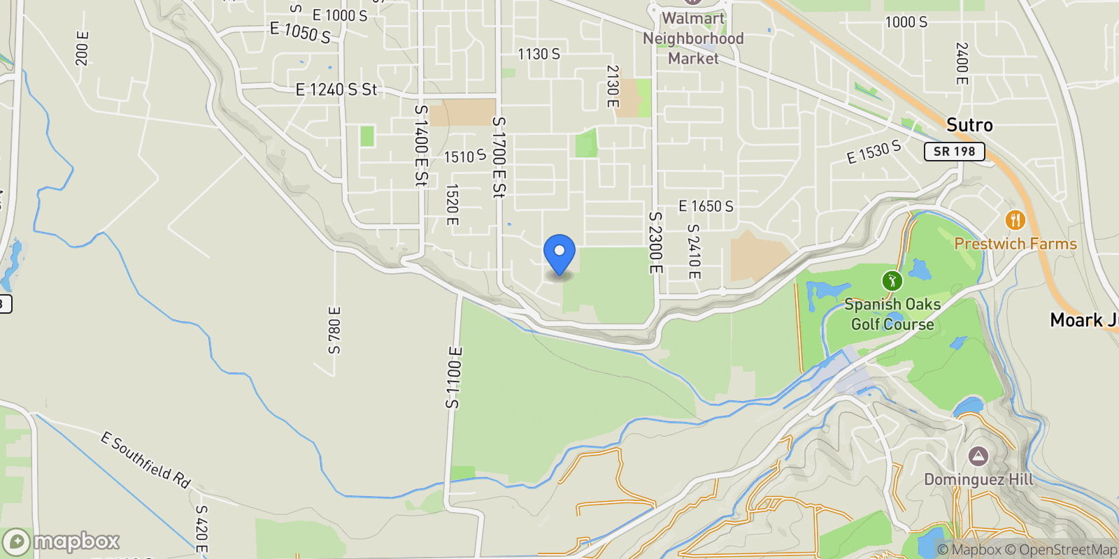 Map showing 1907 E 1960 S, Spanish Fork, Utah, United States.