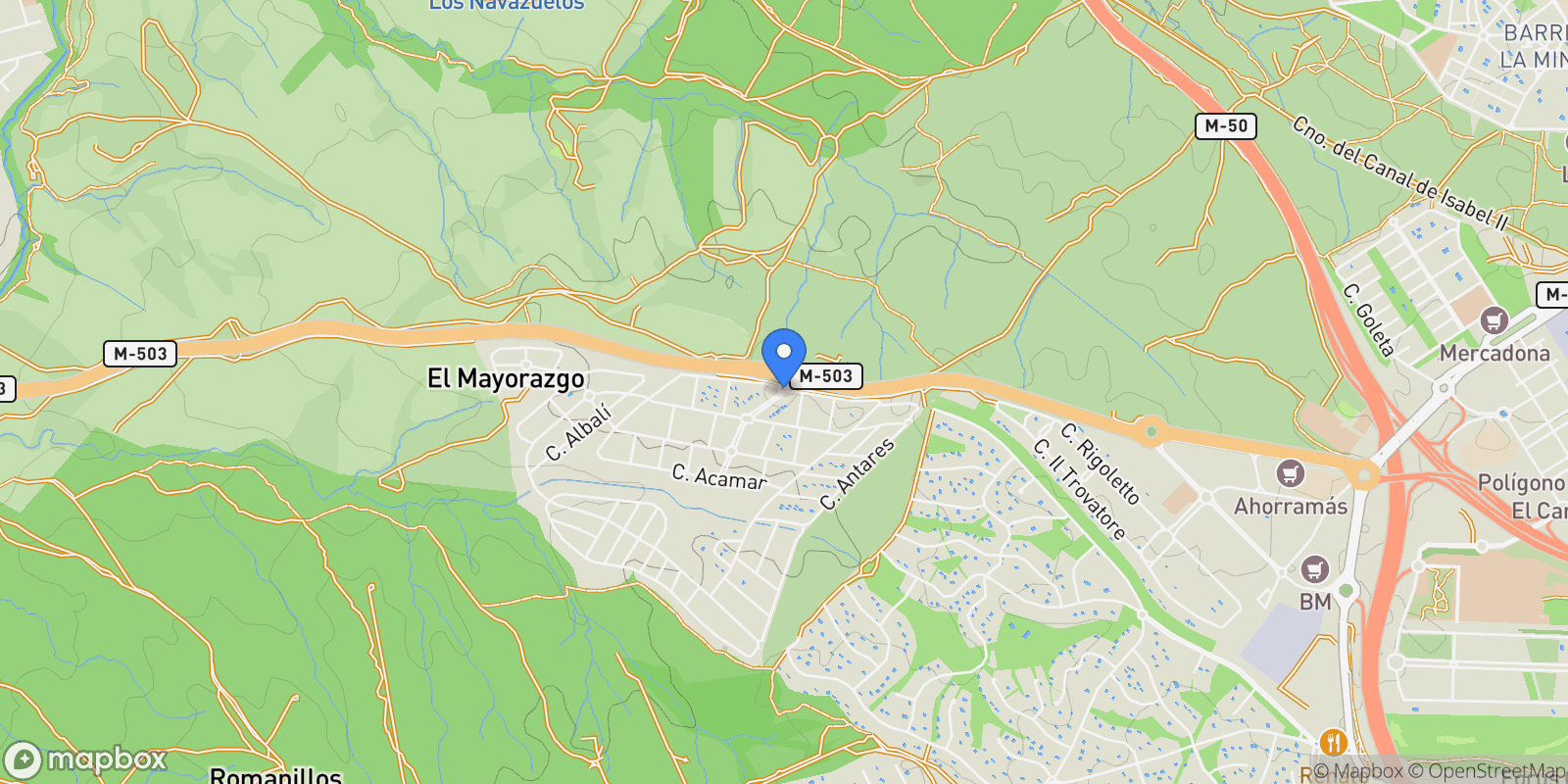 Map showing Av. de los Satelites, 28222 Majadahonda, Madrid, Spain, Majadahonda, Community of Madrid, Spain.