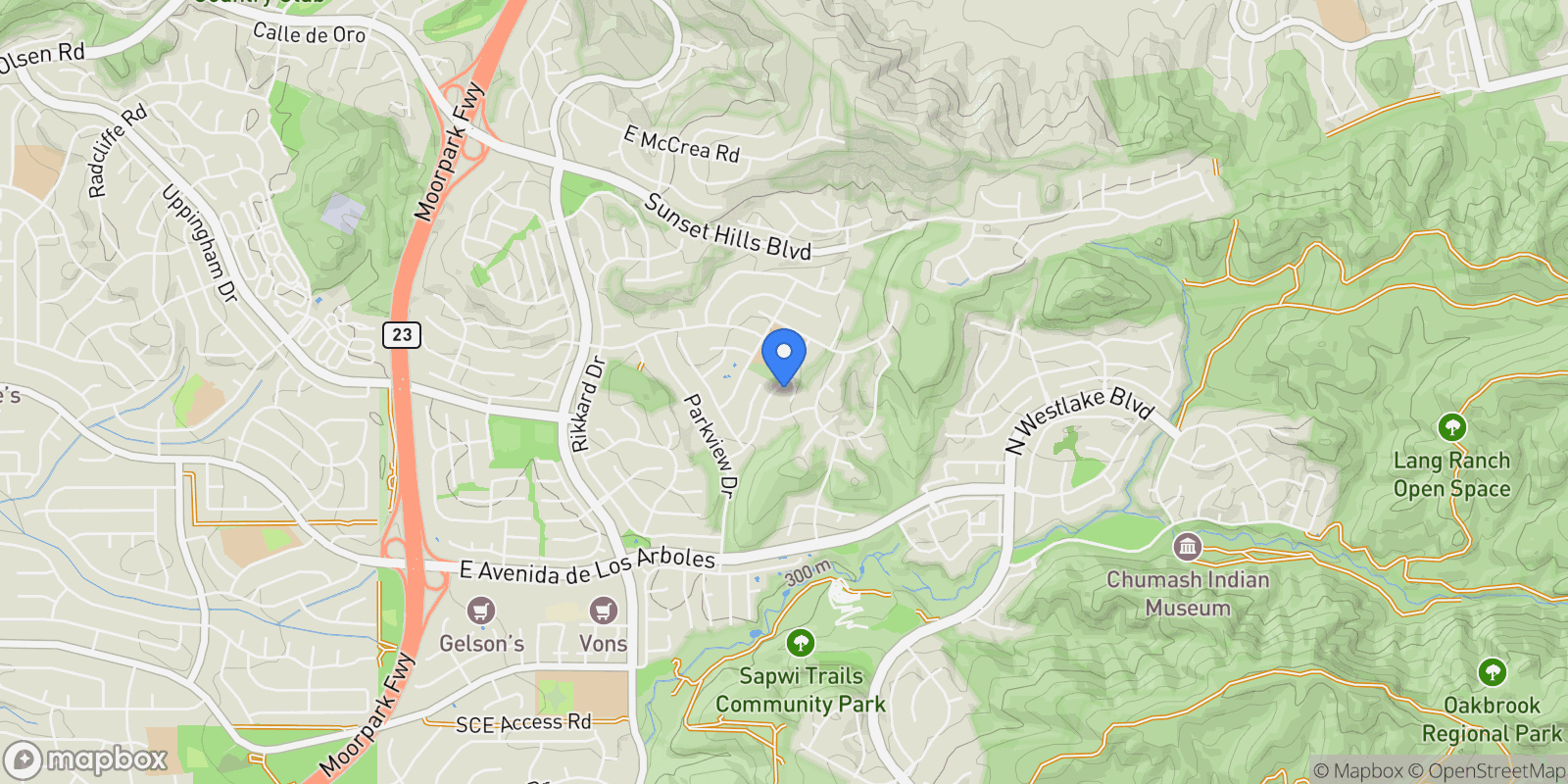 Map showing 2848 Bayham Cir, Thousand Oaks, CA 91362, Thousand Oaks, California, United States.