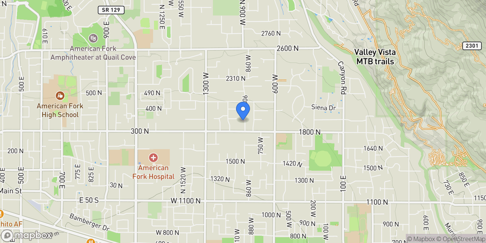 Map showing 1897 N 900 W, Cedar Hills, Utah, United States.