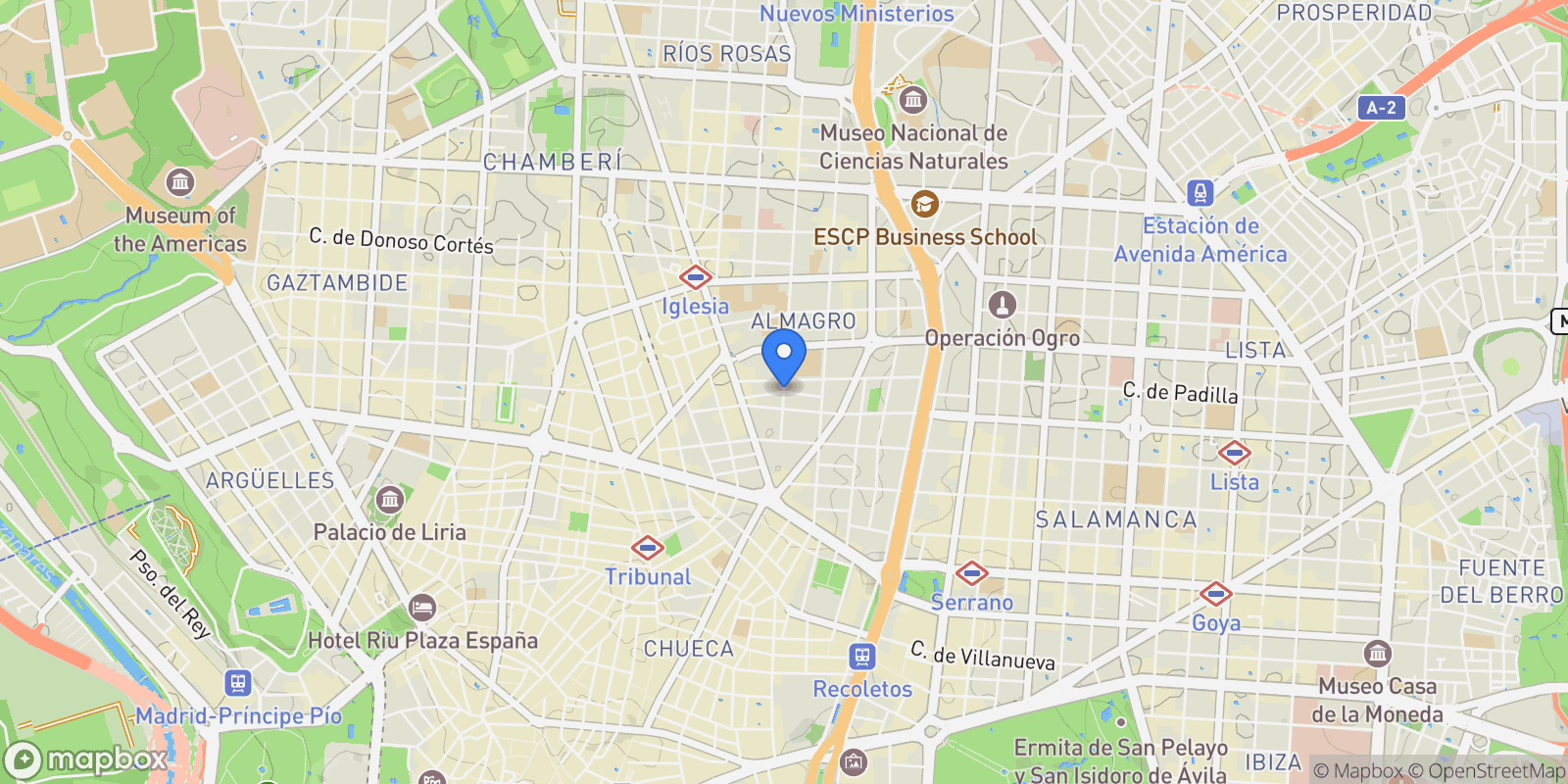 Map showing C. de El Españoleto, Chamberí, 28010 Madrid, Spain, Chamberi, Madrid, Spain.