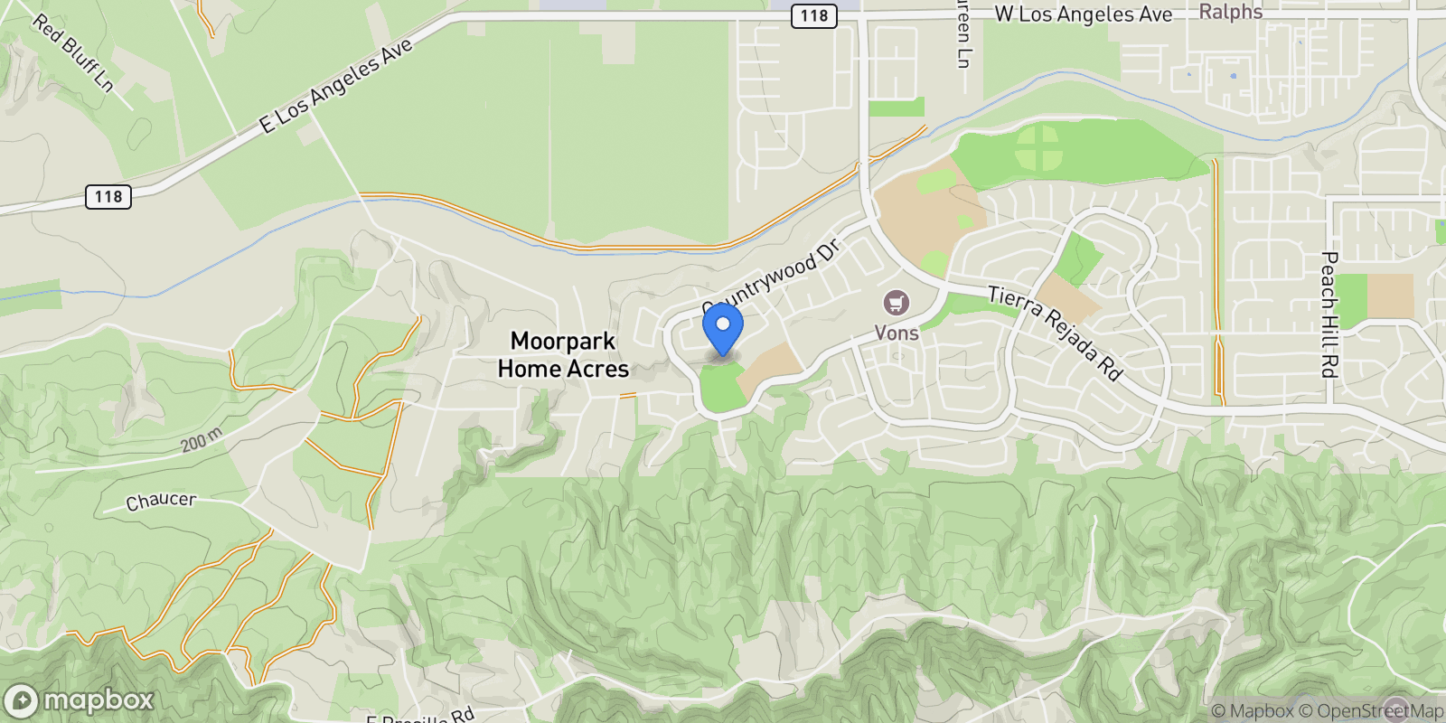 Map showing 4101 Laurelview Drive, Moorpark, CA 93021, Moorpark, California, United States.