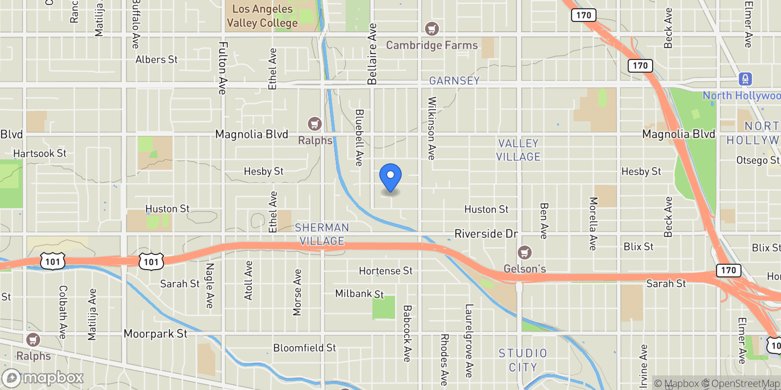 Map showing 12614 Morrison, Los Angeles, California, United States.