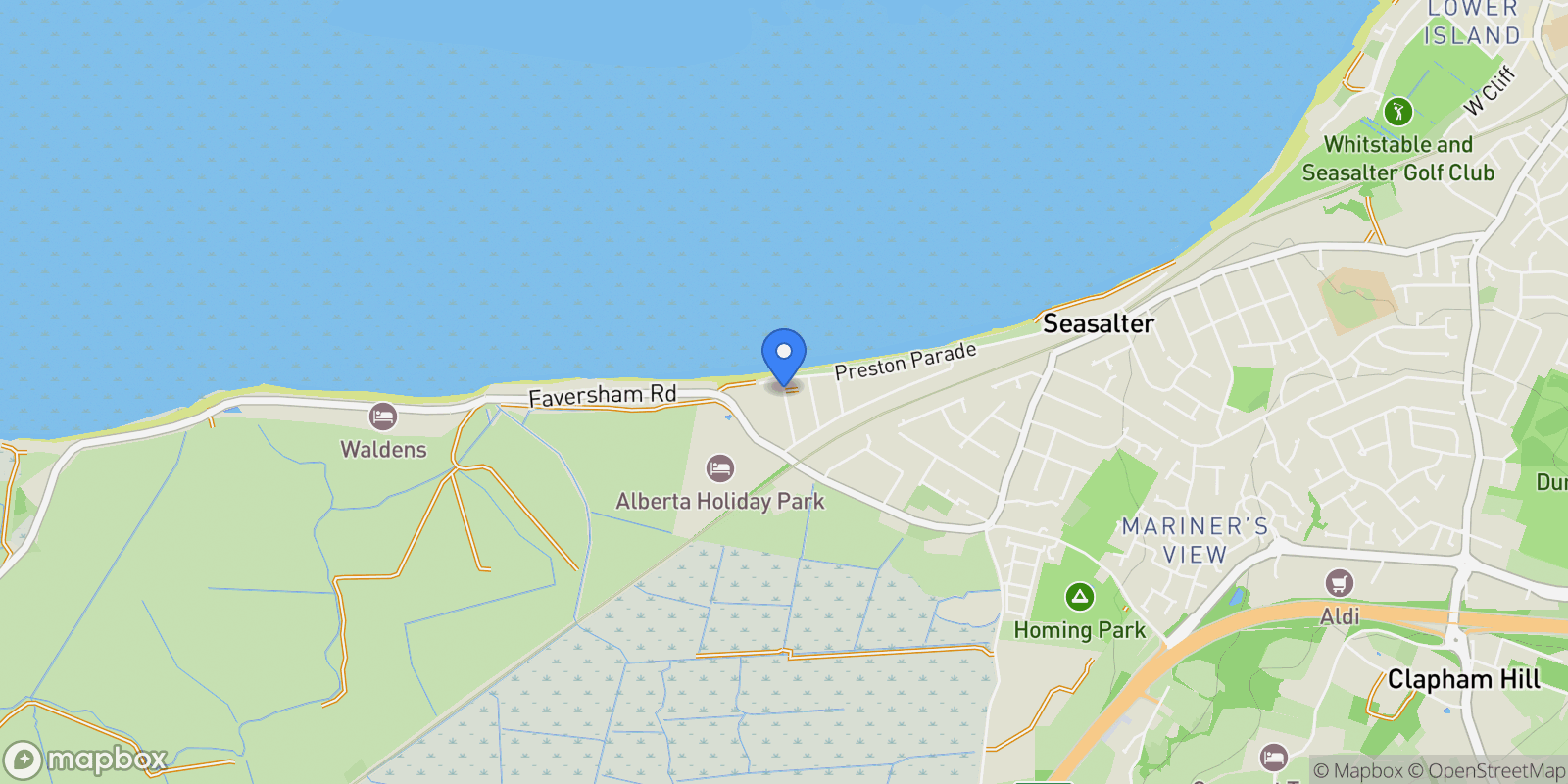 Map showing Allan Road, Whitstable, CT5, Seasalter, England, United Kingdom.