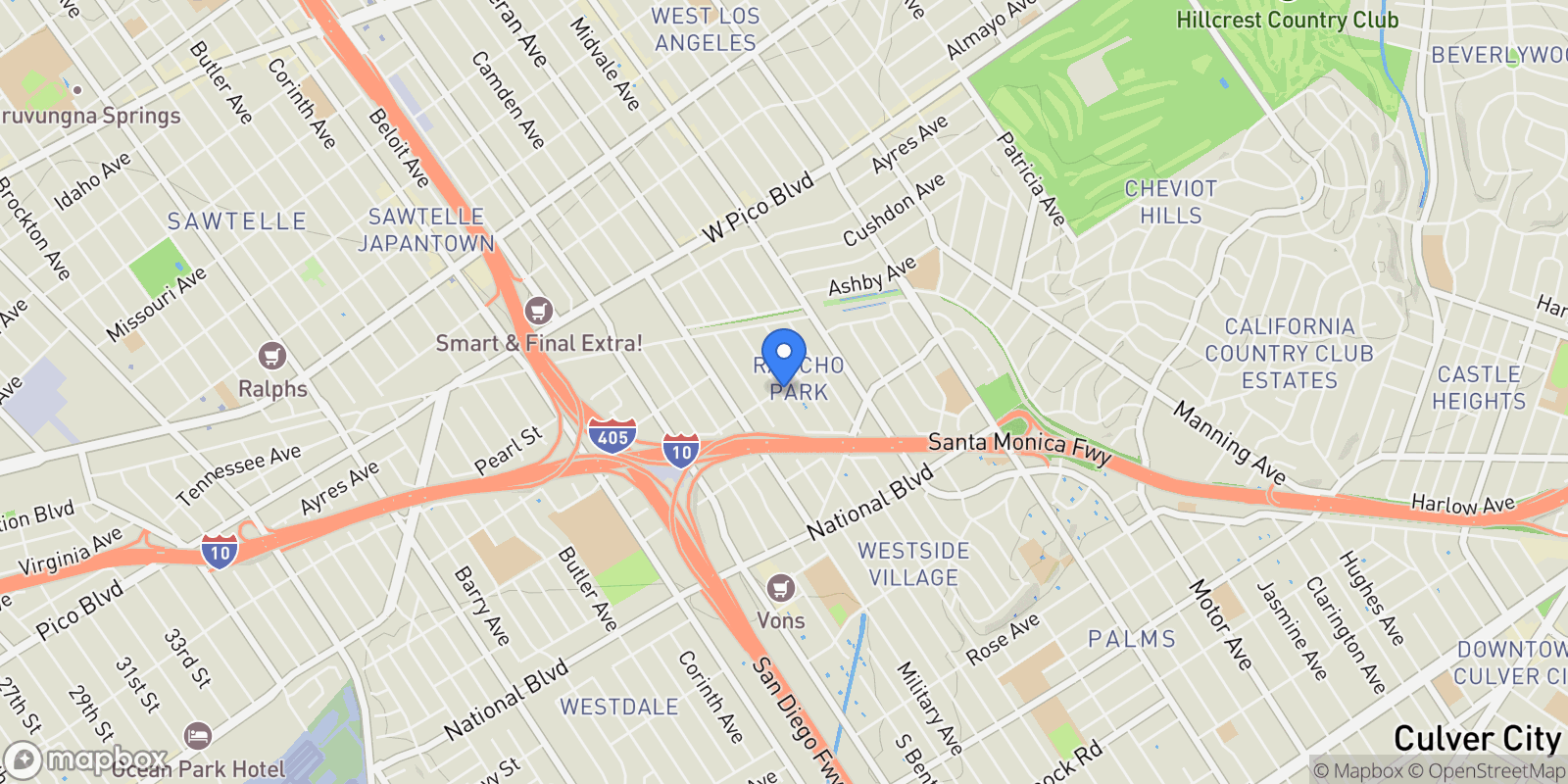 Map showing 2716 Veteran Avenue, Los Angeles, California, United States.