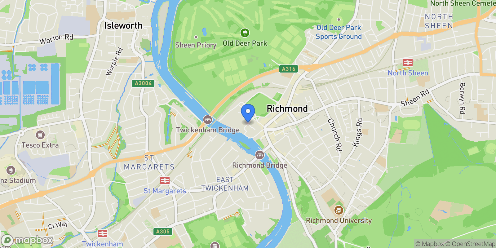 Map showing Friars Lane, London, TW9, Richmond, England, United Kingdom.