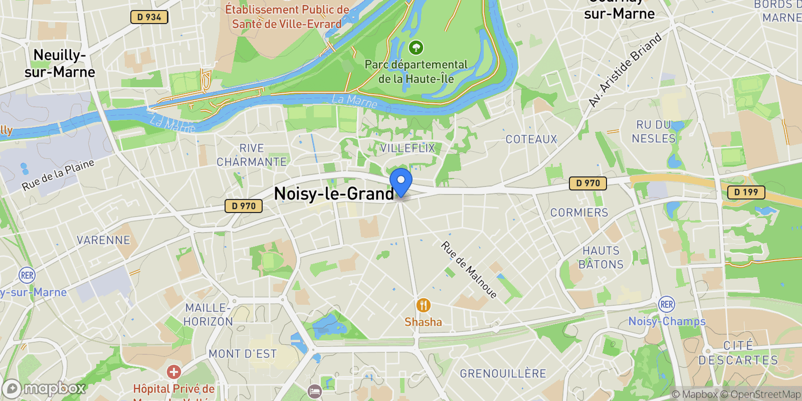 Map showing Noisy-le-Grand, Noisy-le-Grand, Noisy-le-Grand, Île-de-France, France.