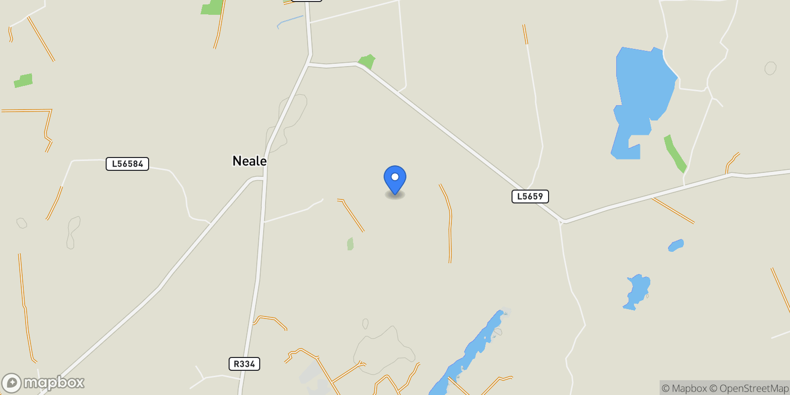 Map showing Ballyshingadaun, The Neale, Ballinrobe, The Neale, County Mayo, Ireland.