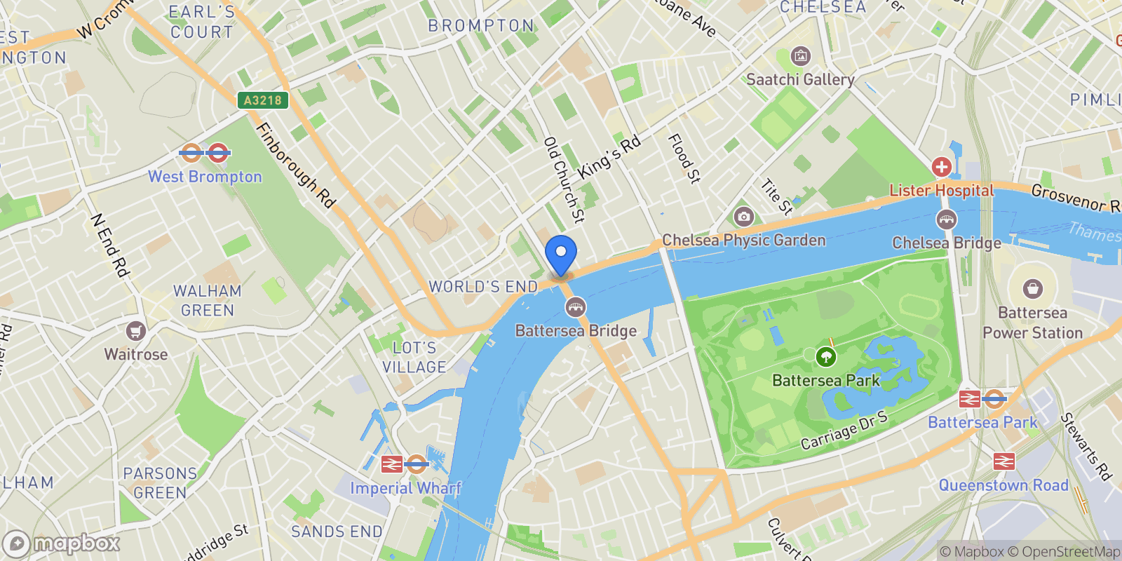 Map showing Cheyne Walk, London, SW3, London, England, United Kingdom.
