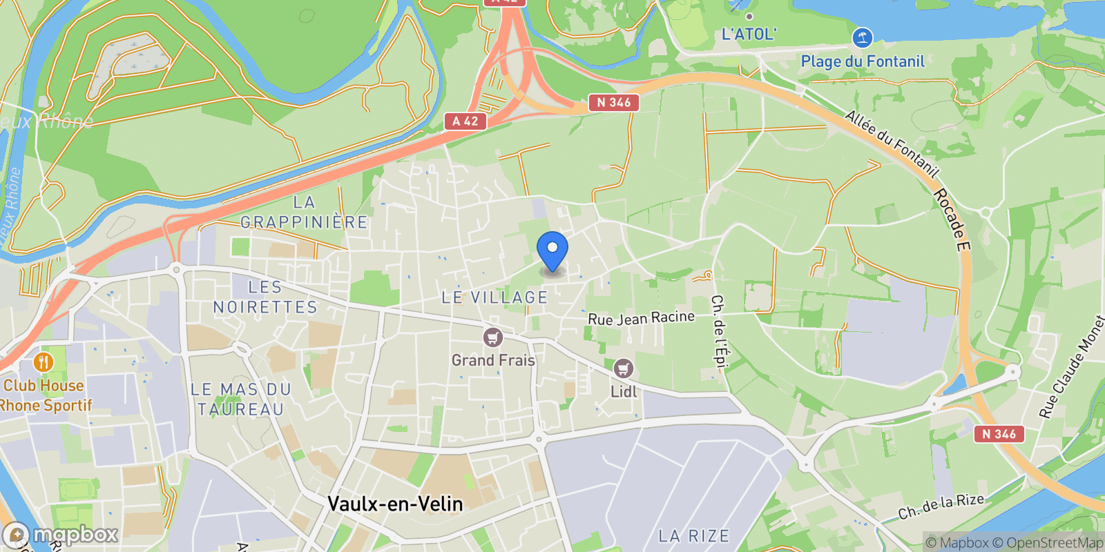 Map showing Vaulx-en-Velin, Vaulx-en-Velin, Vaulx-en-Velin, Auvergne-Rhône-Alpes, France.