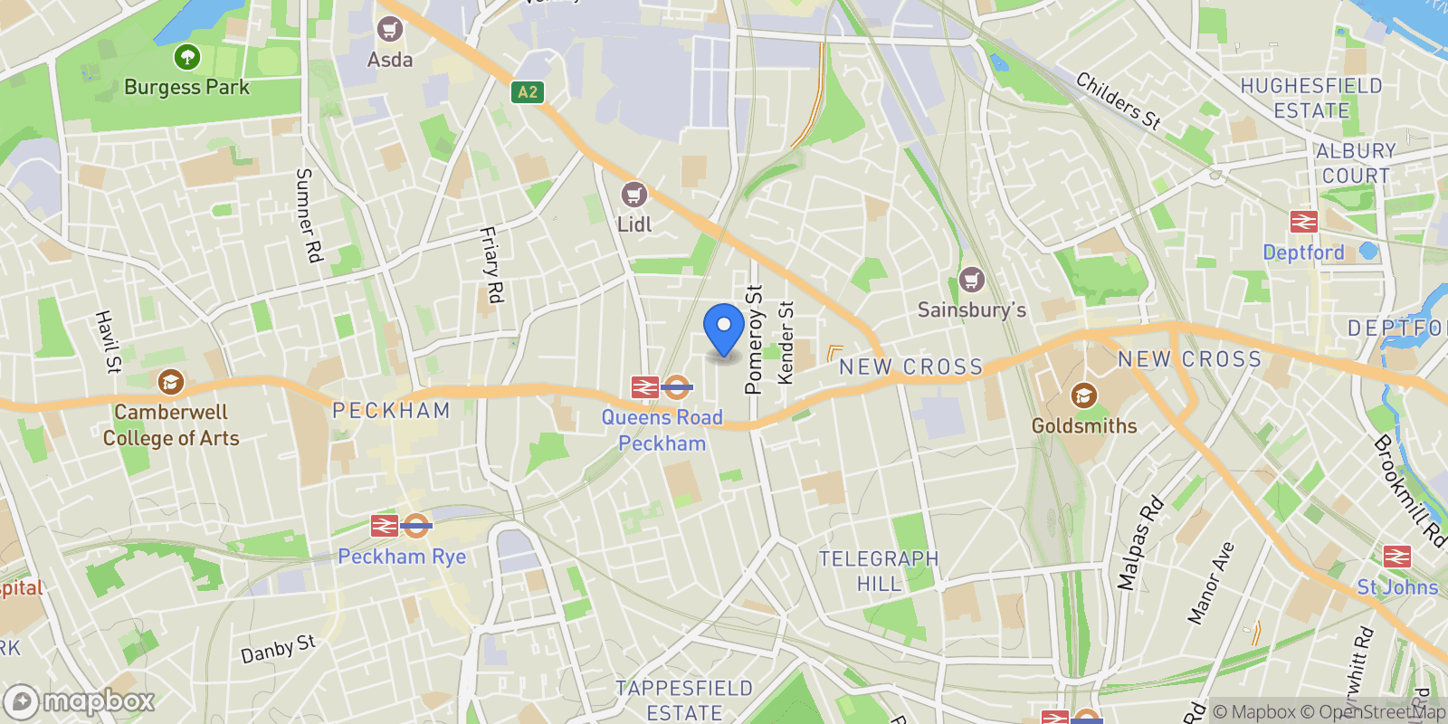 Map showing York Grove, London, SE15, London, England, United Kingdom.