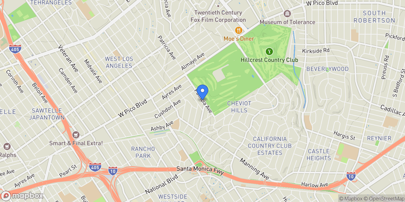 Map showing 2565 Patricia Avenue, Los Angeles, California, United States.