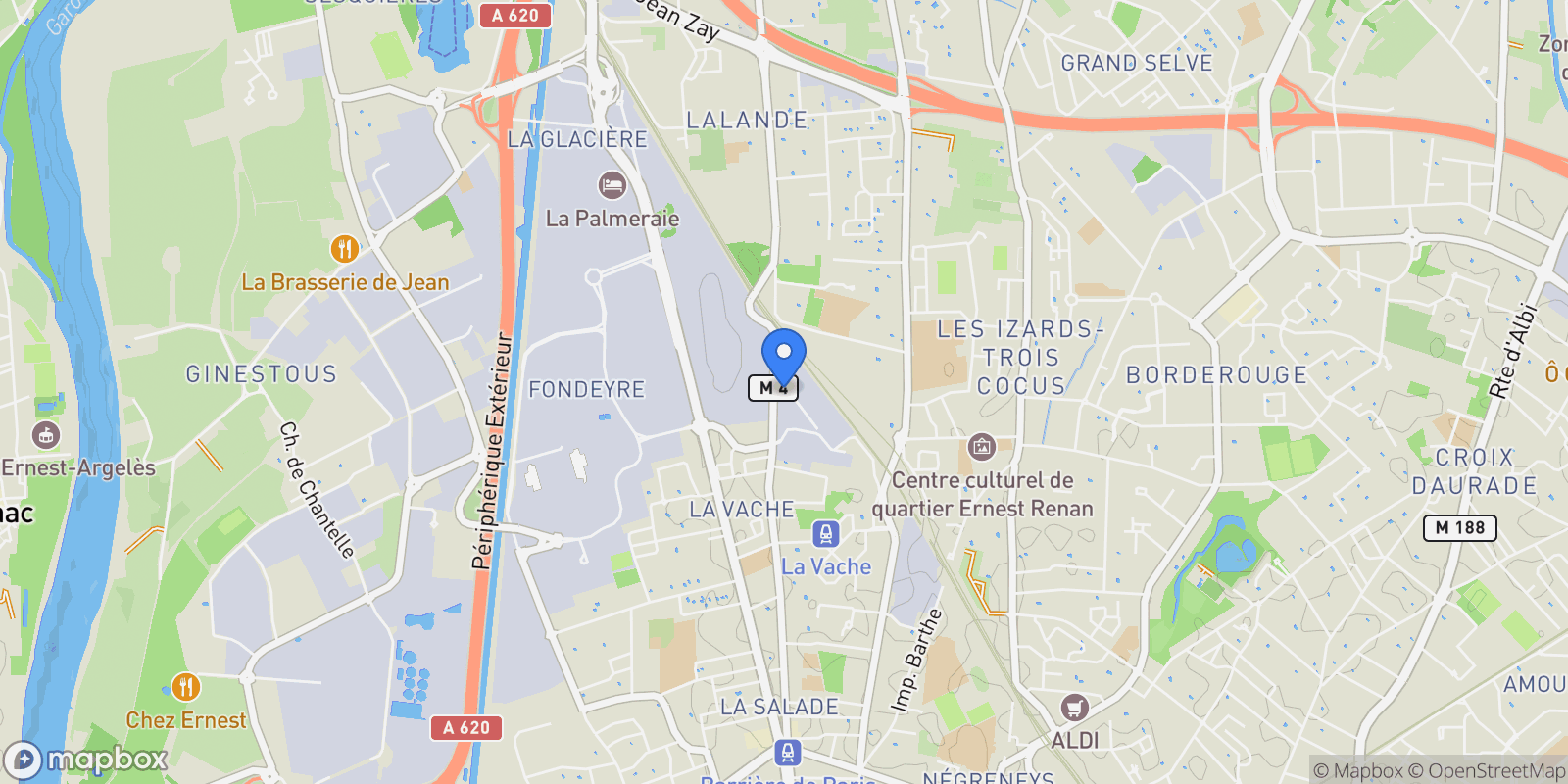 Map showing Toulouse, Toulouse, Toulouse, Occitanie, France.