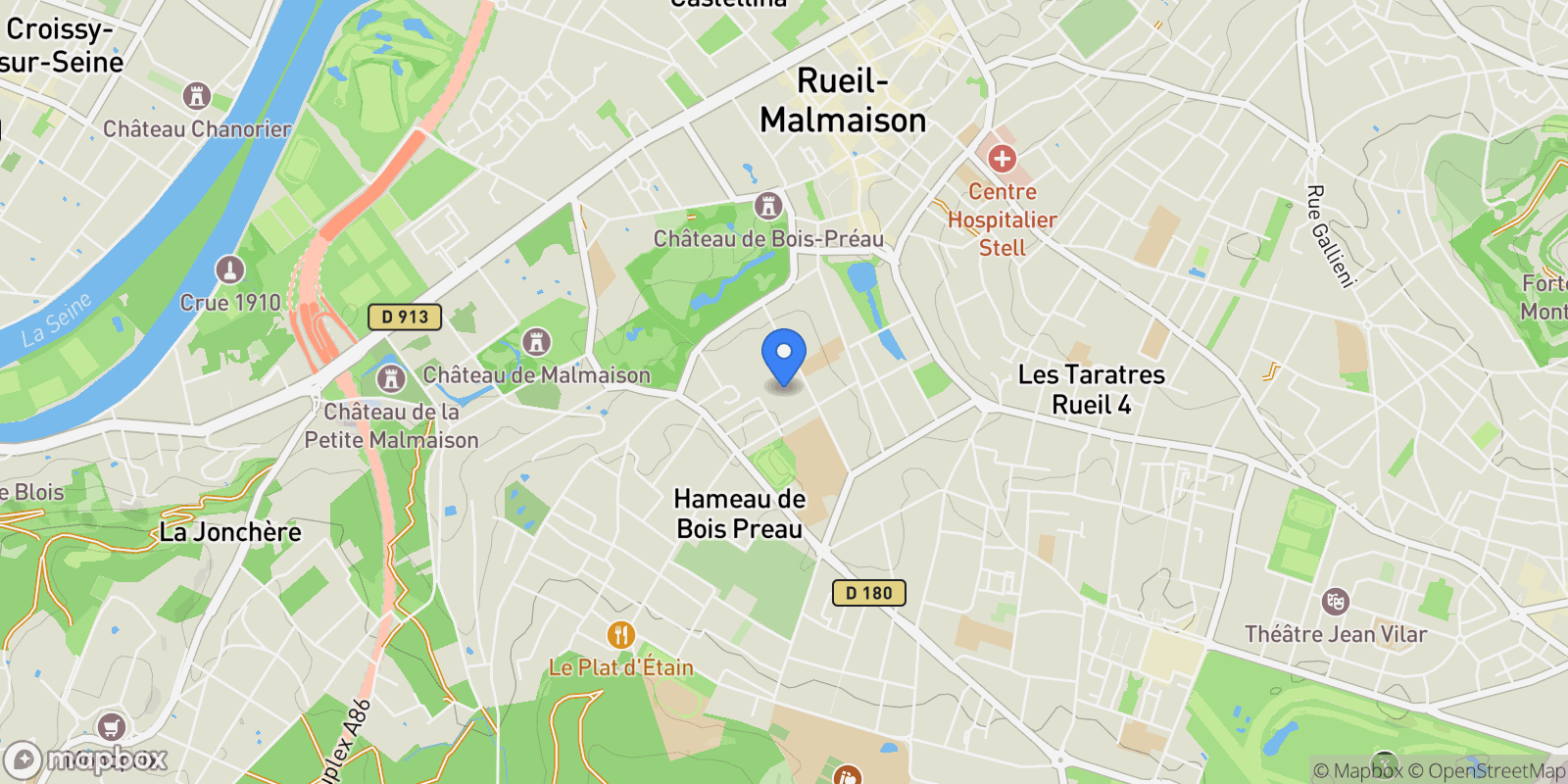 Map showing Rueil-Malmaison, Île-de-France, France.