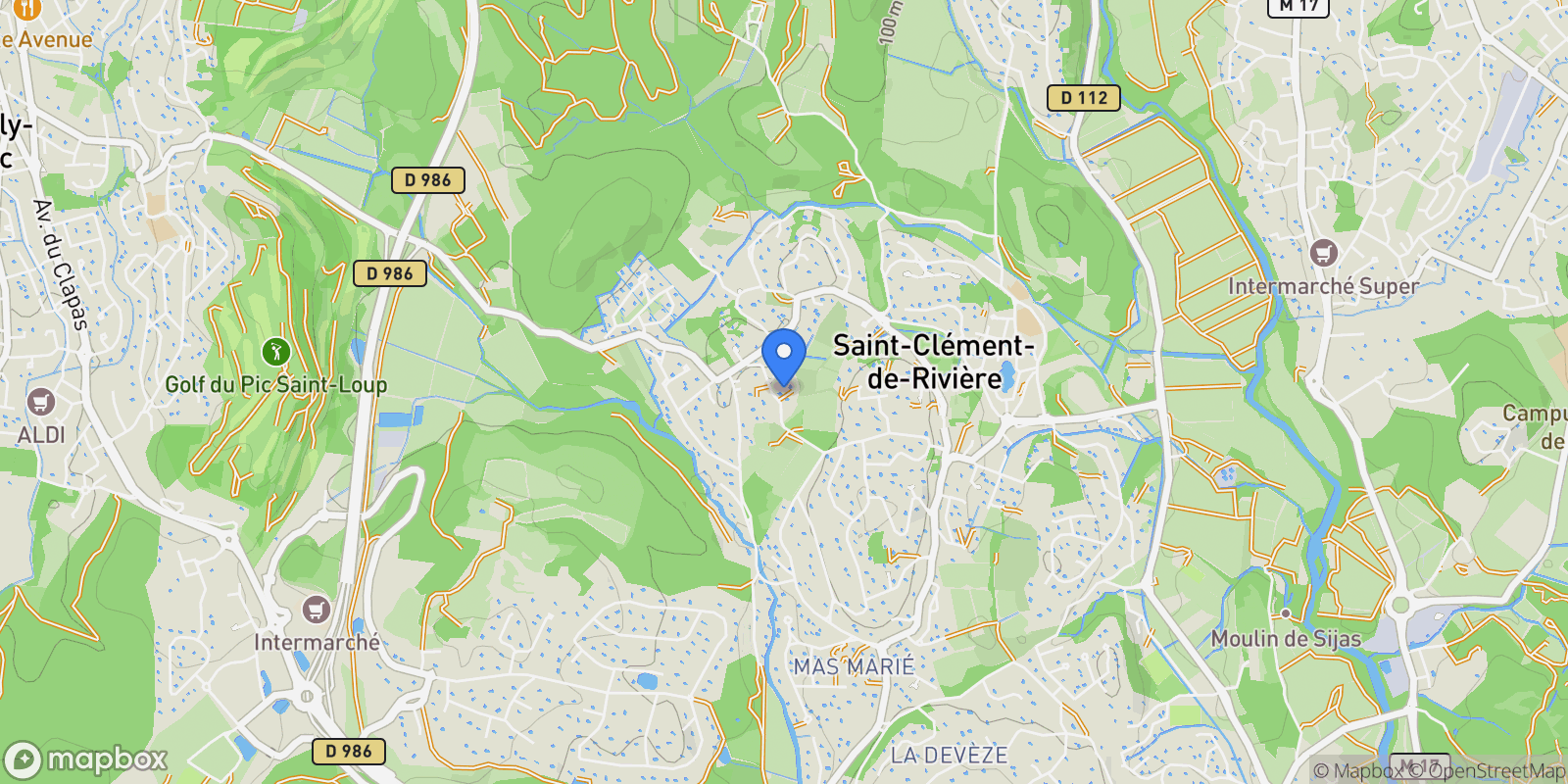 Map showing Saint-Clément-de-Rivière, Saint-Clément-de-Rivière, Saint-Clément-de-Rivière, Occitanie, France.