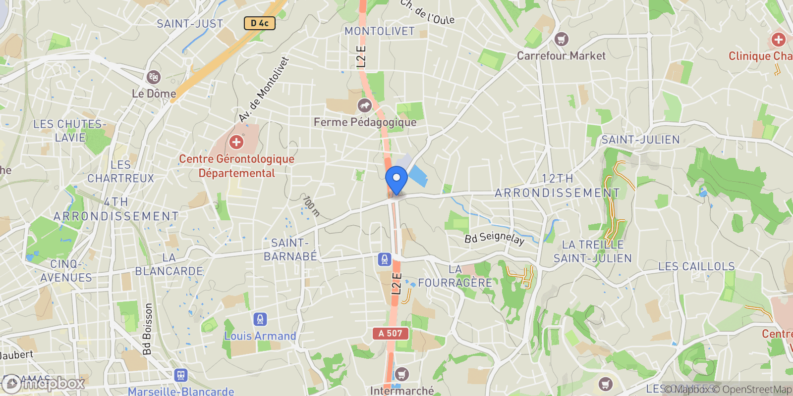 Map showing Marseille, Marseille, Marseille, Provence-Alpes-Côte d'Azur, France.