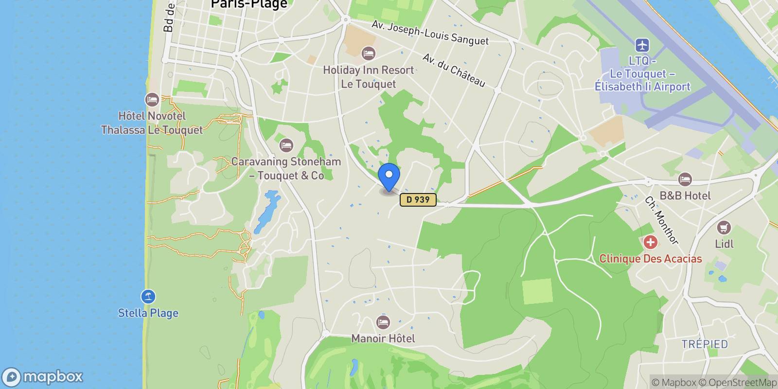 Map showing Le Touquet, Hauts-de-France, France.