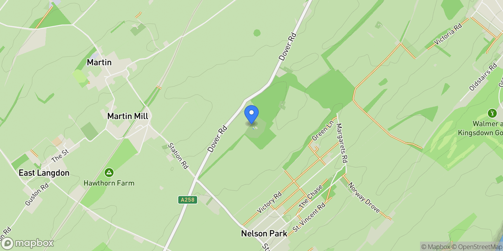 Map showing Oxney, Dover, CT15, Saint Margaret's at Cliffe, England, United Kingdom.