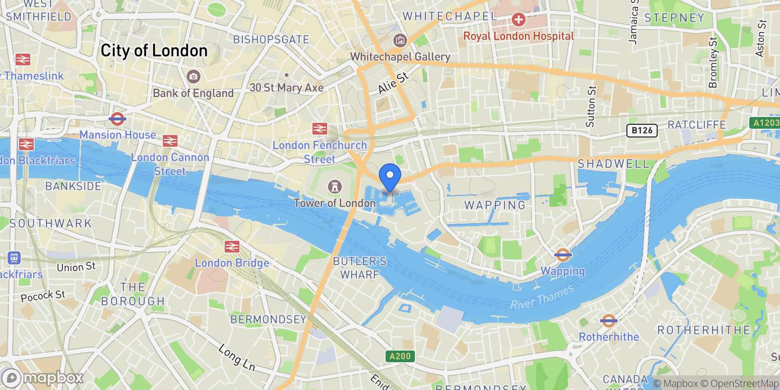 Map showing Ivory House, St Katharine Dock, London, London, England, United Kingdom.