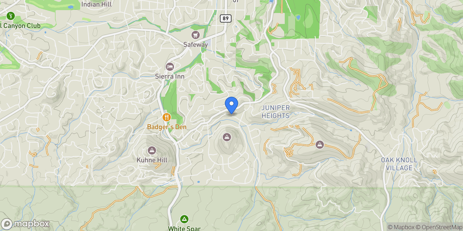 Map showing 1240 Coyote Road, Prescott, Arizona, United States.