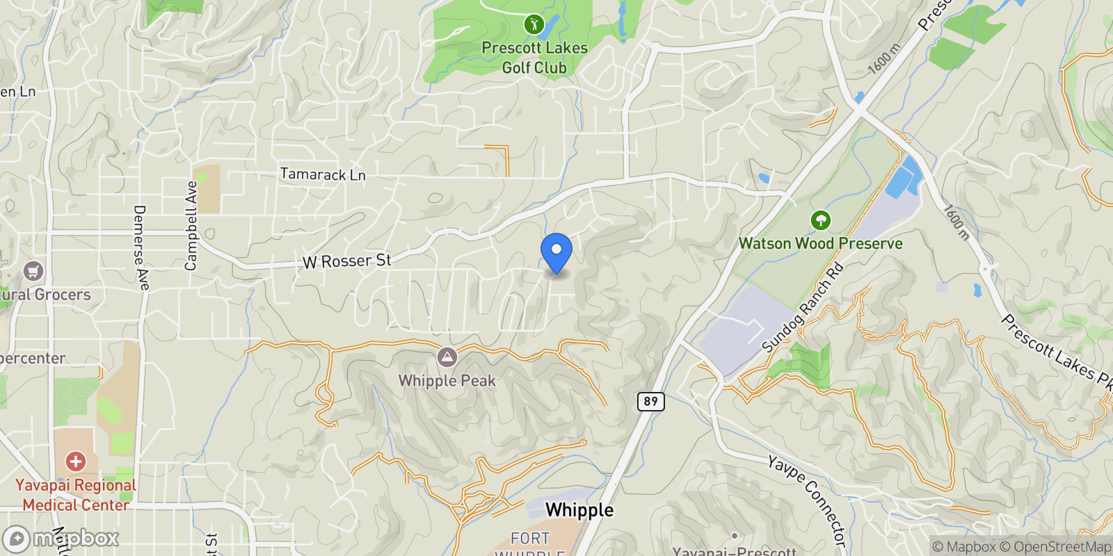 Map showing 1585 Estancia Way, Prescott, Arizona, United States.