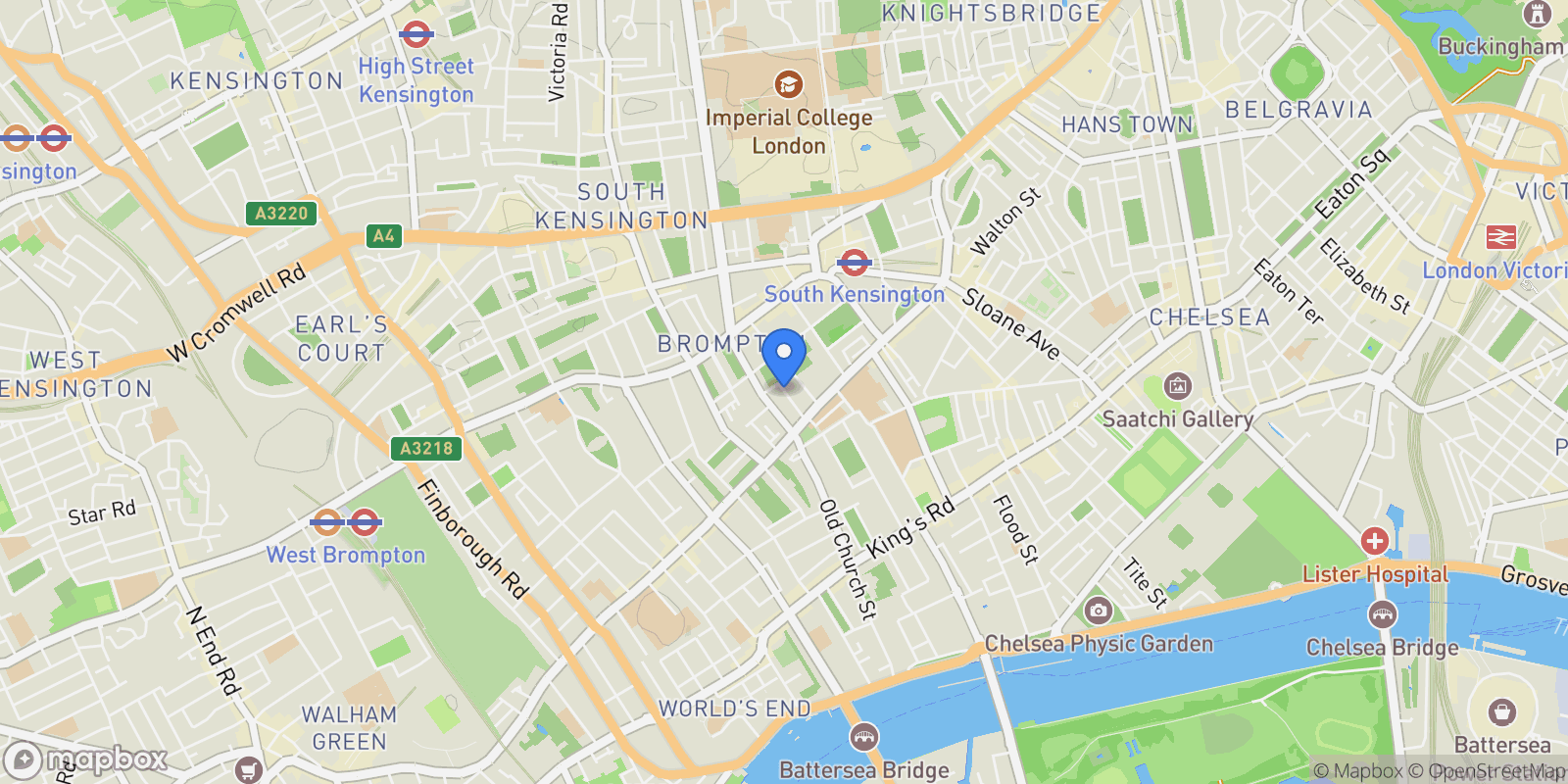 Map showing Neville Street, London, SW7, London, England, United Kingdom.